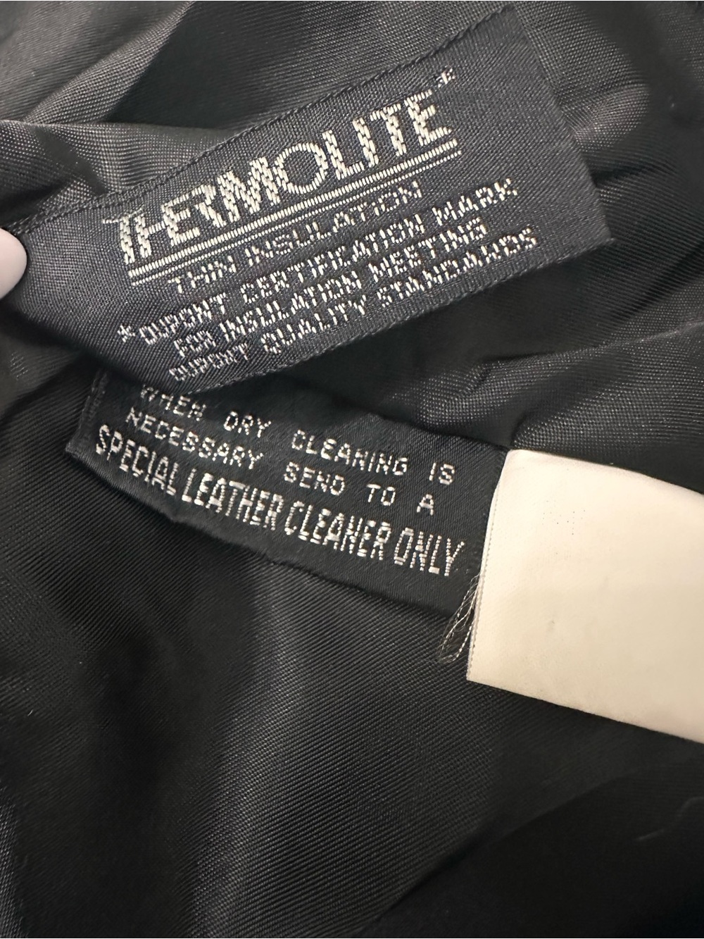 Vtg Tannery West 90’s Blk Leather Asymmetric Zip Moto JKT Small Thermolite Biker - Picture 3 of 12